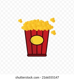 Vector illustration of popcorn icon sign and symbol. colored icons for website design .Simple design on transparent background (PNG).