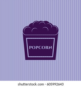 Vector Illustration of Popcorn icon in violet color
