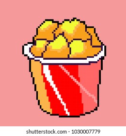 Vector Illustration Popcorn Pixel Art Stock Vector (Royalty Free ...