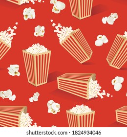 vector illustration of popcorn Seamless pattern