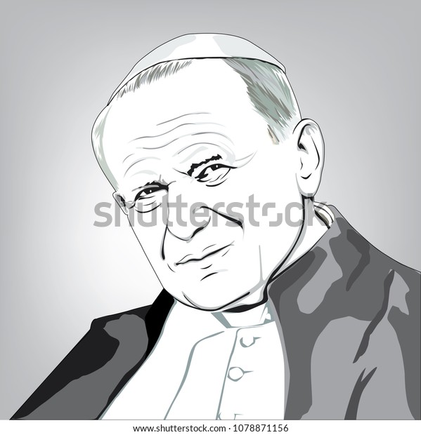 Vector Illustration Pope Saint John Paul Stock Vector (Royalty Free ...