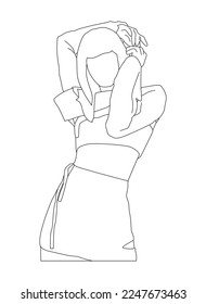 Vector illustration of a popular and elegant female kpop idol posing on the stage
