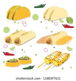 Vector illustration of Popular Mexican Food