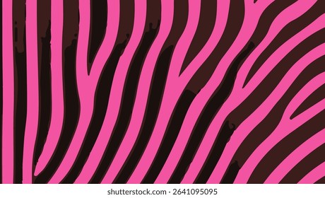 Vector illustration in popular modern Op Art style, featuring dynamic wavy pink and black lines.