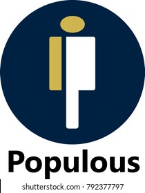Vector Illustration Of Populous / PPT  Cryptocurrency Coin / Virtual Money Icon / Logotype In Color