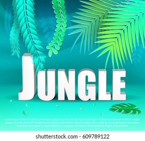Vector Illustration of pop-up book for Design, Website, Background, Banner.
Paper Summer origami Elements. Tropical Craft Template
