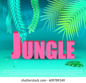 Vector Illustration of pop-up book for Design, Website, Background, Banner.
Paper Summer origami Elements. Tropical Craft Template
