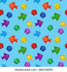 Vector Illustration of pop-up book for Design, Website, Background, Banner. Ocean Beach Paper origami Elements. Summer Craft Template. Crab, starfish, seashell