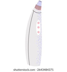 Vector illustration of a pore vacuum device. Electric beauty tool for facial cleansing and blackhead removal. Skincare equipment for home or professional use. 