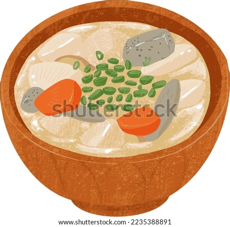 Vector illustration of pork miso soup ストックフォト © 