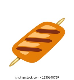
Vector illustration of pork roast on a white background.