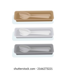 Vector illustration of a portable cutlery. Use your own fork and spoon and reduce the use of plastic