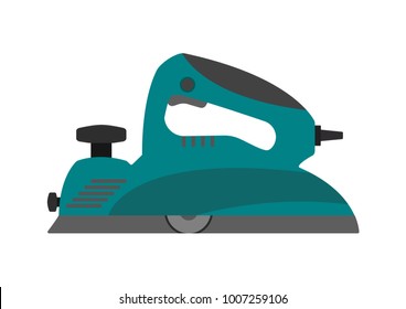 Vector illustration. Portable electric hand planer.