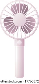 vector illustration of portable fan (pink)