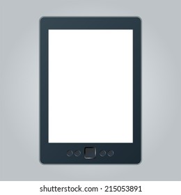 Vector illustration of a portable modern tablet pc e-book reader.