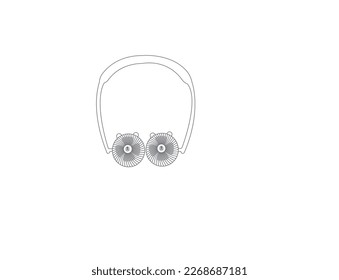 Vector illustration of portable neck fan  You can hang the fan around your neck and take it everywhere, will not feel tired or uncomfortable.