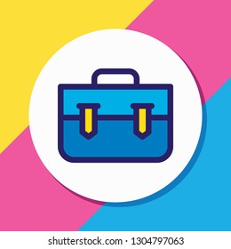 Vector illustration of portfolio icon colored line. Beautiful advertisement element also can be used as briefcase icon element.