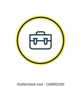 Vector illustration of portfolio icon line. Beautiful marketing element also can be used as briefcase icon element.