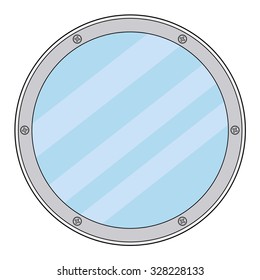 vector illustration of porthole, detail of yacht