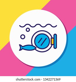 Vector illustration of porthole icon colored line. Beautiful maritime element also can be used as submarine window icon element.