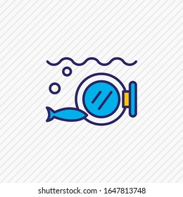 Vector illustration of porthole icon colored line. Beautiful nautical element also can be used as submarine window icon element.
