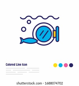 Vector illustration of porthole icon colored line. Beautiful sea element also can be used as submarine window icon element.
