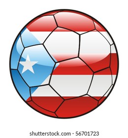 vector illustration of Porto Rico flag on soccer ball