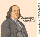 Vector illustration portrait of Benjamin Franklin