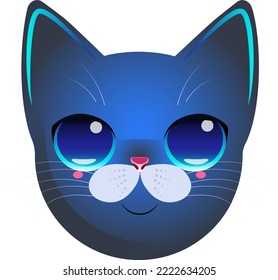 Vector illustration of a portrait of a cat. For postcards and polygraphy.