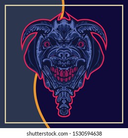 Vector Illustration Portrait of dog. Dog isolated