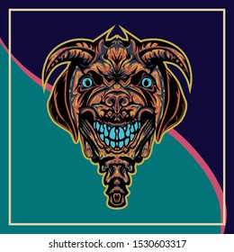 Vector Illustration Portrait of dog. Dog isolated