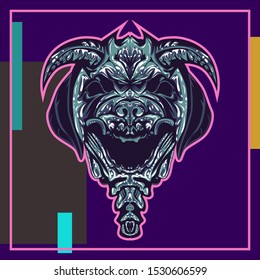 Vector Illustration Portrait of dog. Dog isolated