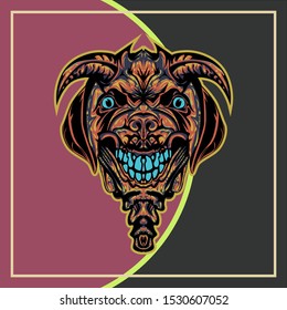 Vector Illustration Portrait of dog. Dog isolated