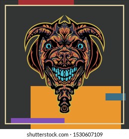 Vector Illustration Portrait of dog. Dog isolated