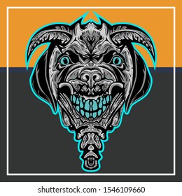 Vector Illustration Portrait of dog. Dog isolated