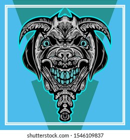 Vector Illustration Portrait of dog. Dog isolated