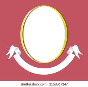 Vector illustration portrait frame on brown background
