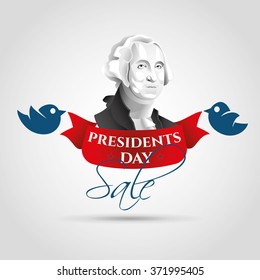 vector illustration portrait of George Washington, President's Day a national holiday of the United States love of the homeland and traditions of its people