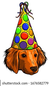 Vector Illustration Portrait of Labrador Retriever Puppy.