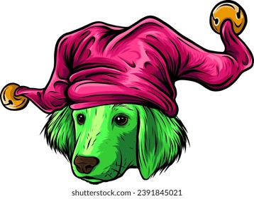 Vector Illustration Portrait of Labrador Retriever Puppy.
