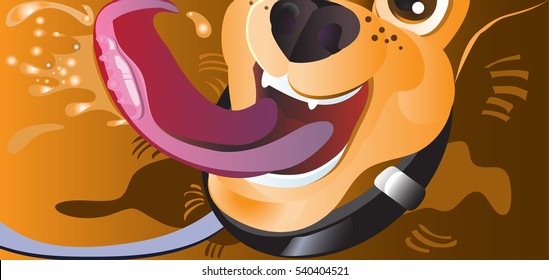 Vector Illustration Portrait of Labrador Retriever Puppy. Dog isolated