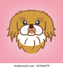 Vector Illustration Portrait of Shih tzu Puppy.