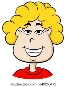 vector illustration of a portrait of a smiling cartoon woman