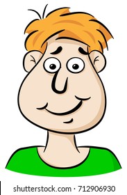 vector illustration of a portrait of a smiling cartoon man