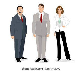 Vector illustration of a portrait of three people