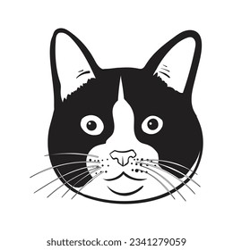 Retrato de ilustración vectorial del gato de Tuxedo
