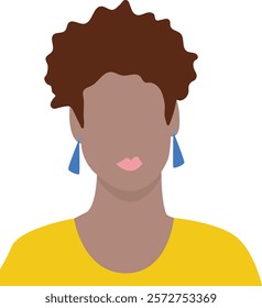Vector illustration portrait of a young black woman