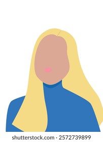 Vector illustration portrait of a young blond woman