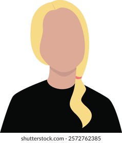 vector illustration portrait of a young woman with blond hair 