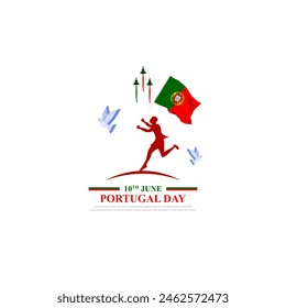 Vector illustration of Portugal Day social media feed template